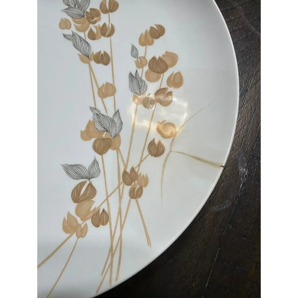 Vintage Franciscan Fan Tan Whitestone Ware Salad Plates Set of 8 Japan 8